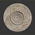 Three Tier Decorative Stone Fountain With Circular Base And Ornate Design