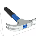 Industrial Hammer with Black Handle Blue Grip Silver Head Level Tool and Claw Design