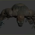 Giant Gorilla Character With Muscular Body Open Mouth And Sharp Teeth Standing Pose