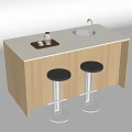 Bar Chair Combination Breakfast Table 3d model