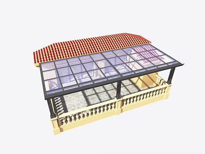 Modern sun room aluminum alloy sun room 3d model