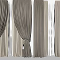 Elegant Beige Linen Curtains With Soft Pleated Design And Decorative Tiebacks