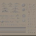 Ornamental Carved Decorations With Various Intricate Patterns And Design Elements