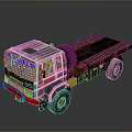 Off Road Flatbed Truck With Black Red Blue Body And 95 Decal
