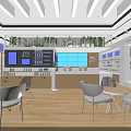 Modern Dental Specialty Store with Green Plant Wall Glass Doors Windows and Dental Displays