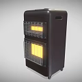 Portable Black Electric Radiator With Wheels And Handle Two Layer Heating Grid For Home Use