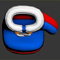 3D Model Stylish Boxing Glove With Blue Red White Design And Laces