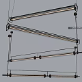 Modern Minimalist Metal Linear Chandelier With Sleek Hanging Rods For Contemporary Interiors