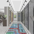 Modern Front Desk Reception Area With Marble Walls Glass Partitions And Elegant Lighting Design