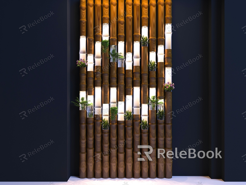 Bamboo background wall Bamboo shape Bamboo image wall model