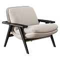 Comfortable Caramel Velvet Leisure Chair With Sturdy Black Solid Wood Armrests And Sleek Supporting Legs