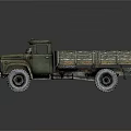 Vintage Green Truck With Rusty Body And Open Cargo Bed Design