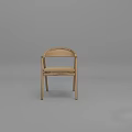 Wooden Leisure Chair Featuring Curved Backrest Simple Design And Light Wood Tone