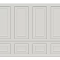 White Modern Wall Panel With Decorative Rectangular Frames For Interior Design 3d model