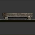 Stone Rectangular Trough Decorative Piece With Spherical Bases On Platform Base