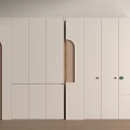 Modern White Wardrobe Interior Design With Curved Details And Sleek Door Panels
