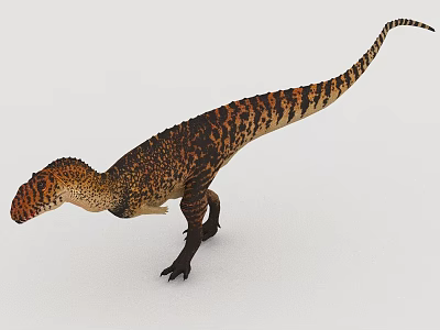 Realistic 3D Reptile Dinosaur Model With Spotted Skin And Long Tail 3d model