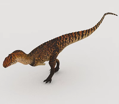 Realistic 3D Reptile Dinosaur Model With Spotted Skin And Long Tail 3d model