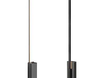 Modern Minimalist Wall Sconce Featuring Slim Metal Structure In Black And Gold Tones 3d model