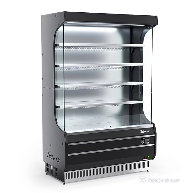 Commercial Display Refrigerator With Transparent Glass Door And Multiple Shelves For Retail Storage 3d model 
