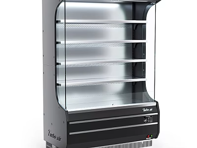 Commercial Display Refrigerator With Transparent Glass Door And Multiple Shelves For Retail Storage 3d model