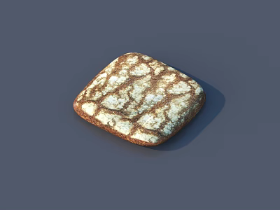 Rustic Stone Wood Square Block With Textured Surface And Natural Tones 3d model