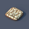 Rustic Stone Wood Square Block With Textured Surface And Natural Tones