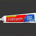 Toothpaste Tube And Toothbrush With Blue Bristles For Daily Oral Care