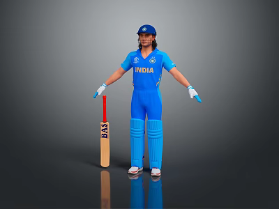 High Quality Professional Cricket Equipment With Bat Pads And Protective Gear 3d model