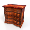 Vintage Wooden Chest of Drawers With Curved Legs And Carved Details
