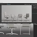 Modern Office Chairs In Black And White Leather With Tufted Design And Wheels