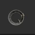 Game and Movie Character in Futuristic Circular Structure with Detailed Textures