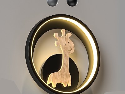 Modern Minimalist Children's Room Wall Lamp Wall Lamp Minimalist Wall Lamp Decorative Wall Lamp Fawn Wall Lamp Casual Wall Lamp Round Wall Lamp 3d model