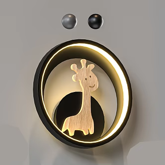 Simple Children's Room Wall Lamp Wall Lamp Simple Wall Lamp Decorative Wall Lamp Fawn Wall Lamp Casual Wall Lamp Round Wall Lamp 3d model