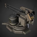 Twin Barrel Weapon System With Mechanical Base And Advanced Military Design 3d model