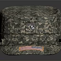 Camouflage Military Cap With American Flag Patch 3d model
