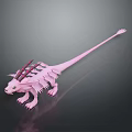 Pink Fantasy Creature Character With Spiked Back Wings And Long Tail