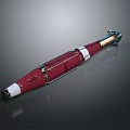 Modern Military Weapon Red and White Tubular Design With Metallic Propulsion Components