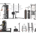 Essential Gym Fitness Equipment Including Multi Gym Machine Dumbbell Rack Punching Bag and Treadmill