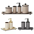 Modern Daily Wash Essentials Set With Tray Bottles And Storage Jars