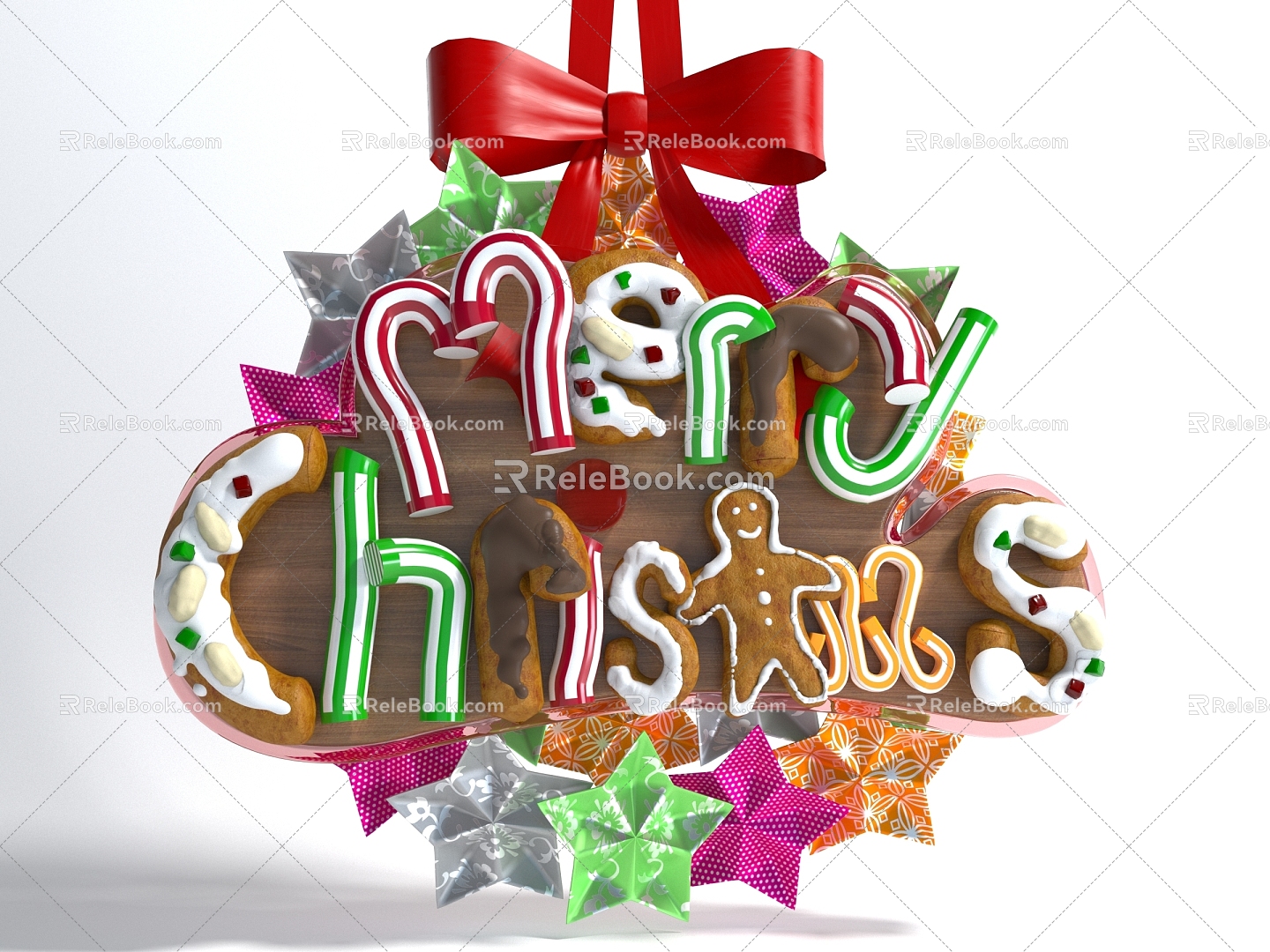 Style pendant wall decoration holiday supplies Christmas wreath holiday decoration 3d model