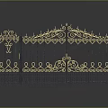 Exquisite Outdoor Iron Double Door Gate Furniture With Intricate Golden Ornaments And Black Frame