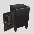 Black Commercial Safe With Open Door Lock And Wheels For Secure Business Storage