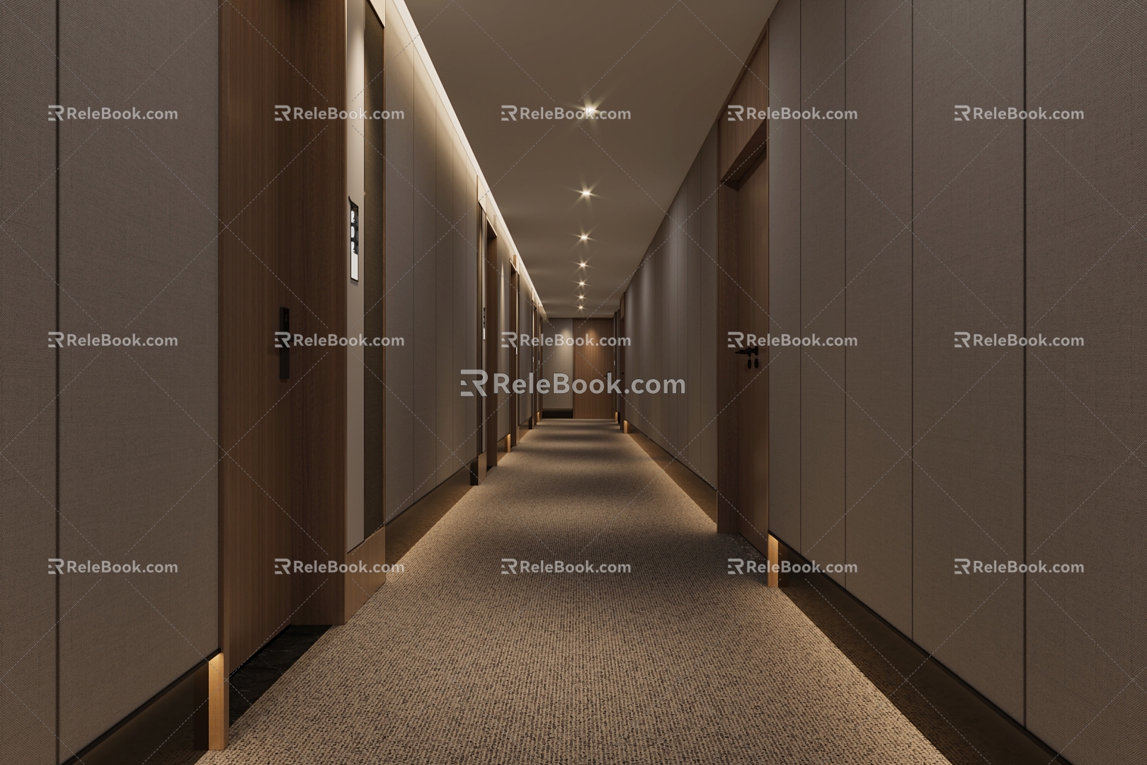 Modern Hotel Aisle 3d model