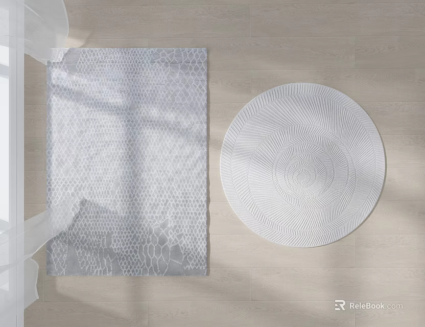 Modern Square Rug With Intricate Geometric Pattern And Soft Texture For Elegant Home Decor 3d model 