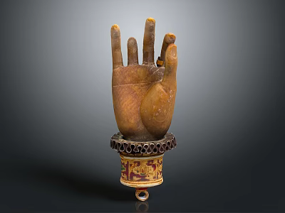 Masterful Hand Sculpture Carving With Intricate Artistic Details And Ornate Decorative Base 3d model