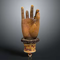 Masterful Hand Sculpture Carving With Intricate Artistic Details And Ornate Decorative Base