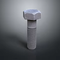 3D Rendered Hex Head Metal Bolt With Threaded Shank And Gray Background