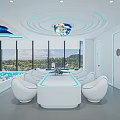 Pro Kids School With Modern Reception Desk And Friendly Robot In Tech Labs