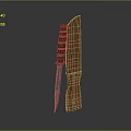 Tactical Survival Knife With Red Wrapped Handle And Brown Leather Sheath